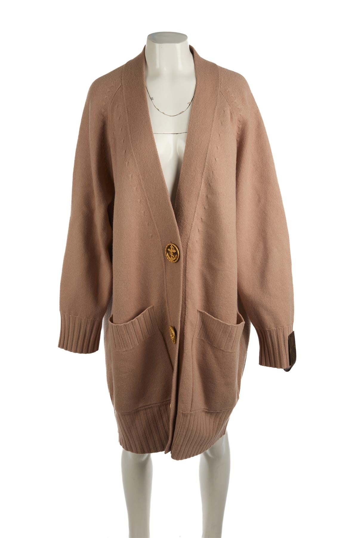 LOUIS VUITTON NUDE 2023 WOOL CARDIGAN SMALL