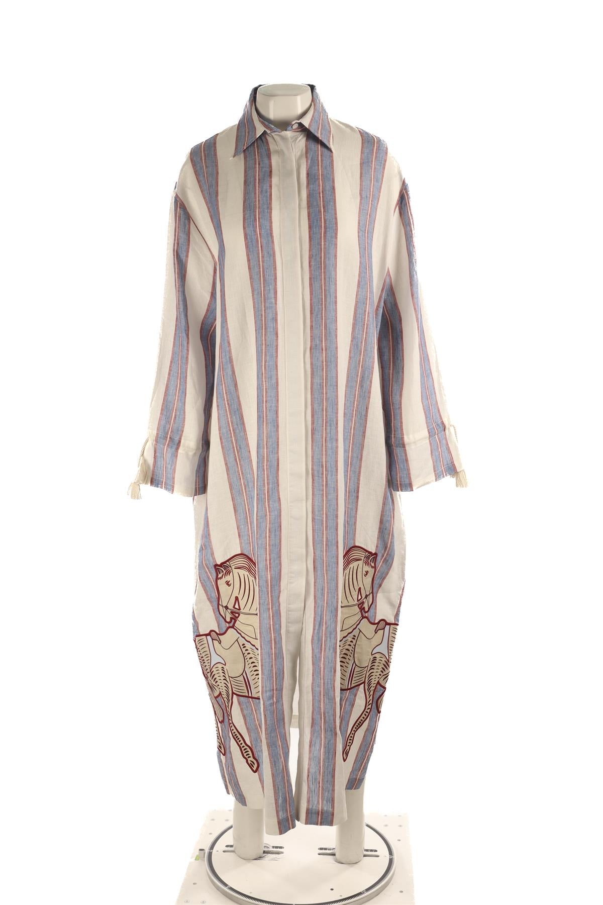 PAULA MULTI LINEN MAXI DRESS XSMALL