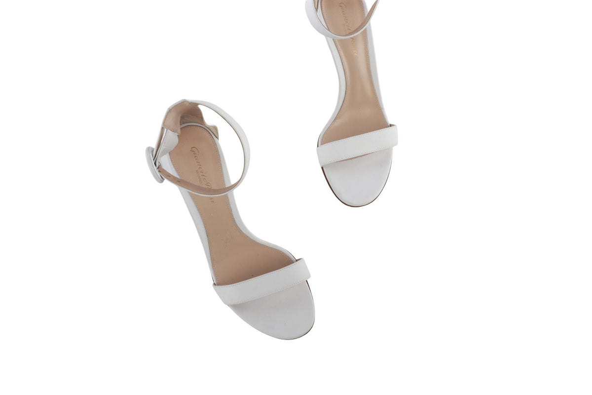 WHITE LEATHER SANDALS