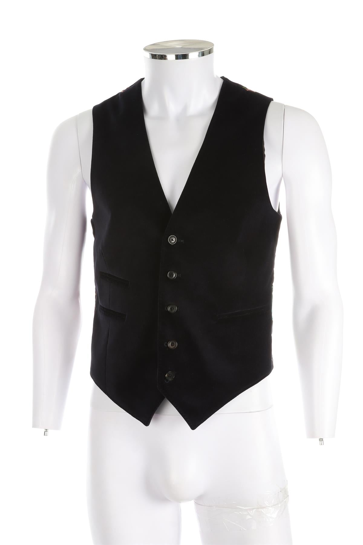 PAUL SMITH NAVY MENS VELVET WAISTCOAT UK/US 36 FR 36 IT 46