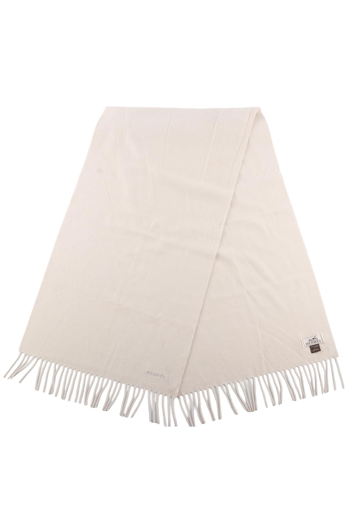 HERMÈS CREAM WOOL SCARF