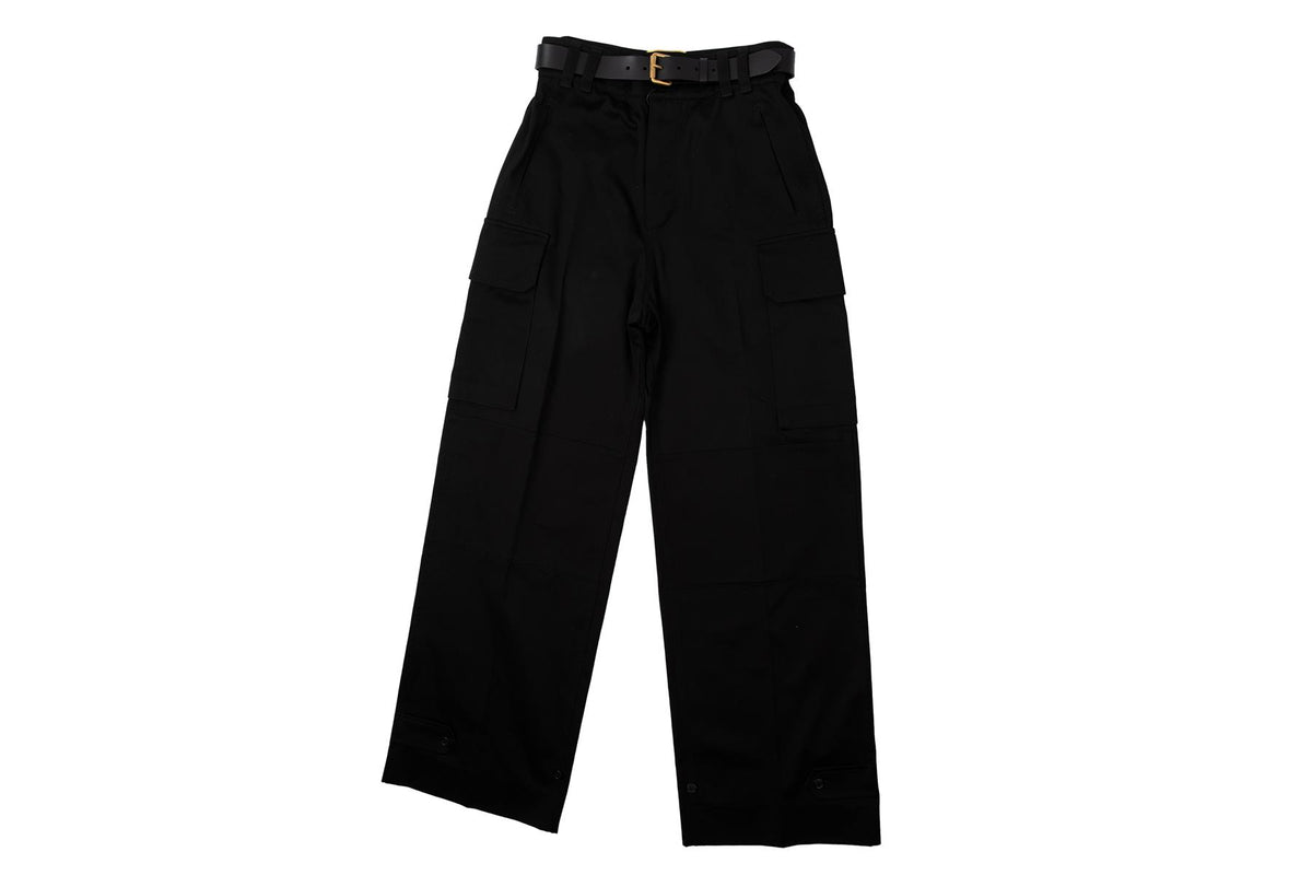 SAINT LAURENT BLACK CASSANDRE COTTON CARGO PANTS FR 36 UK 8