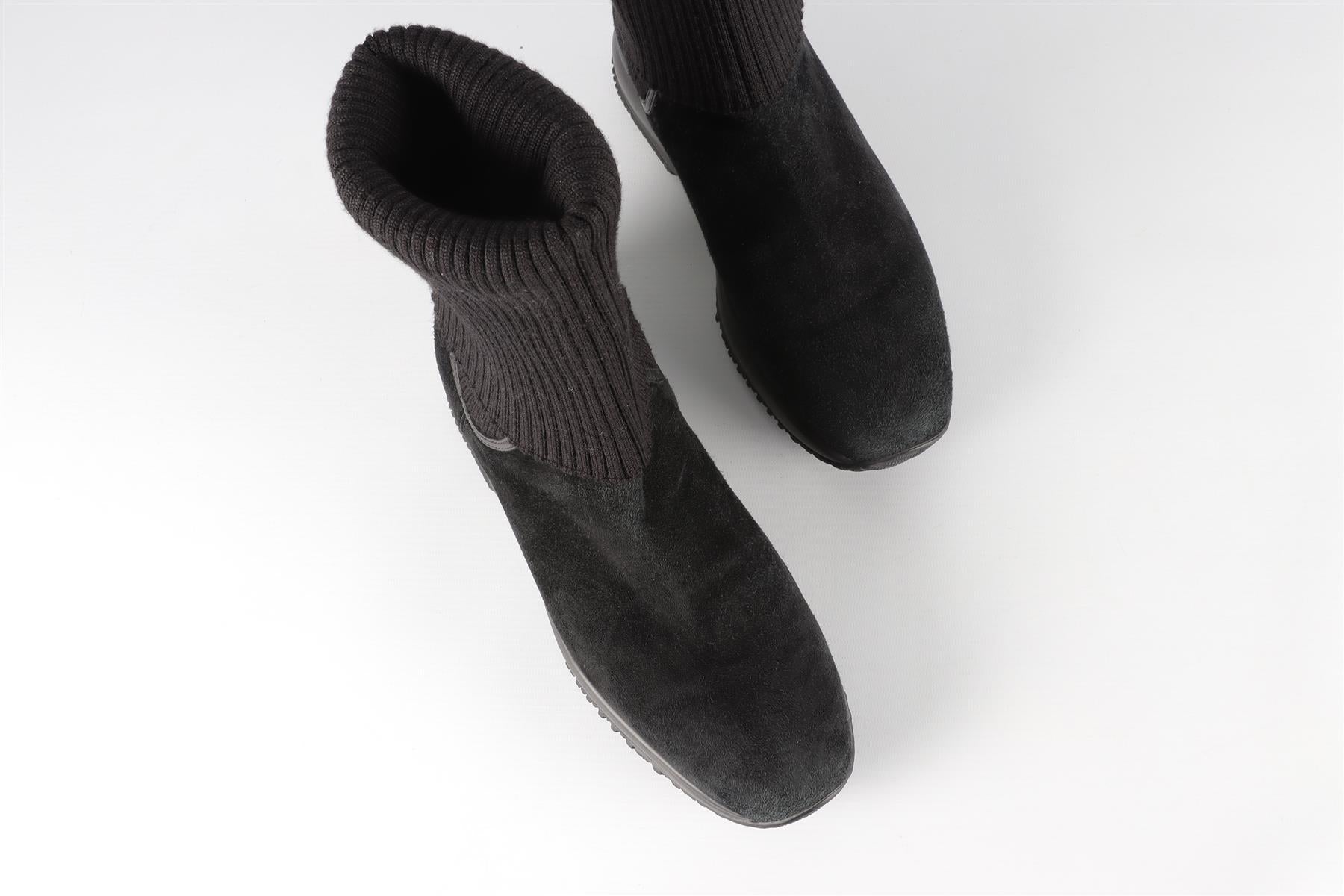 HOGAN BLACK SUEDE ANKLE BOOTS EU 38.5 UK 5.5 US 8.5