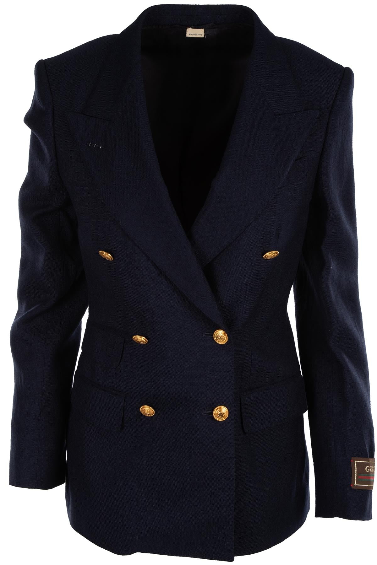 GUCCI NAVY WOVEN BLAZER IT 38 UK 6