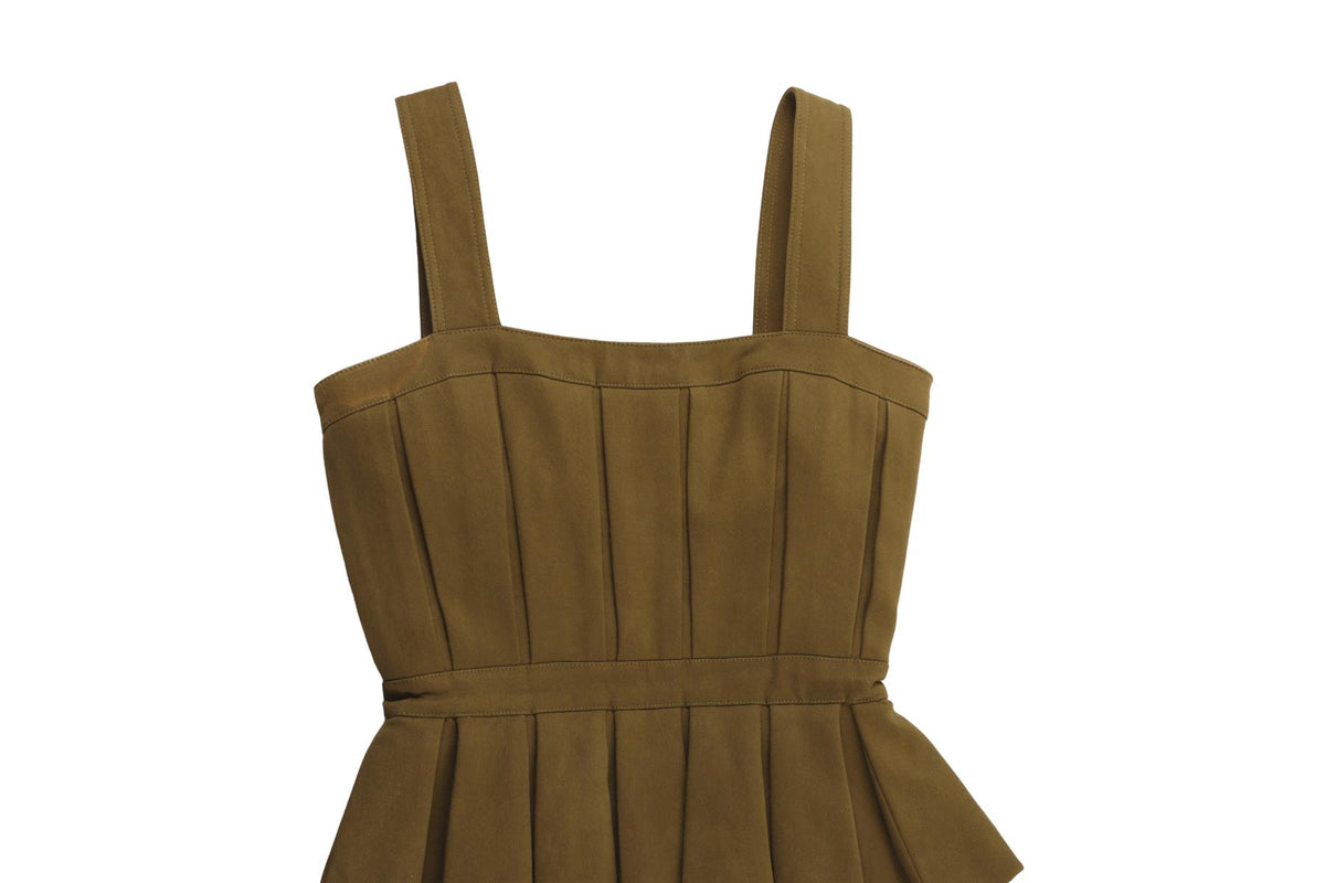 BALMAIN GREEN COTTON MINI DRESS FR 36 UK 8