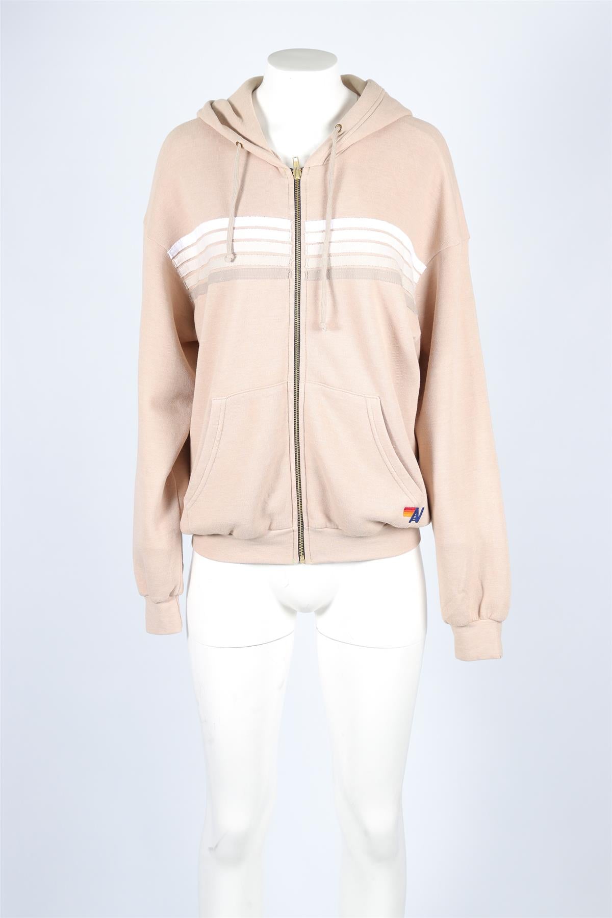 AVIATOR NATION BEIGE COTTON HOODIE SMALL