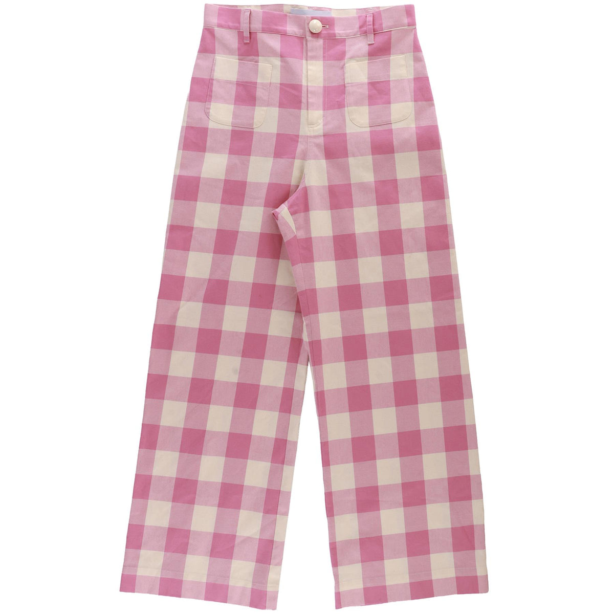 LA VESTE PINK COTTON WIDE LEG PANTS LARGE