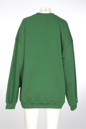 REFORMATION GREEN COTTON SWEATSHIRT MEDIUM