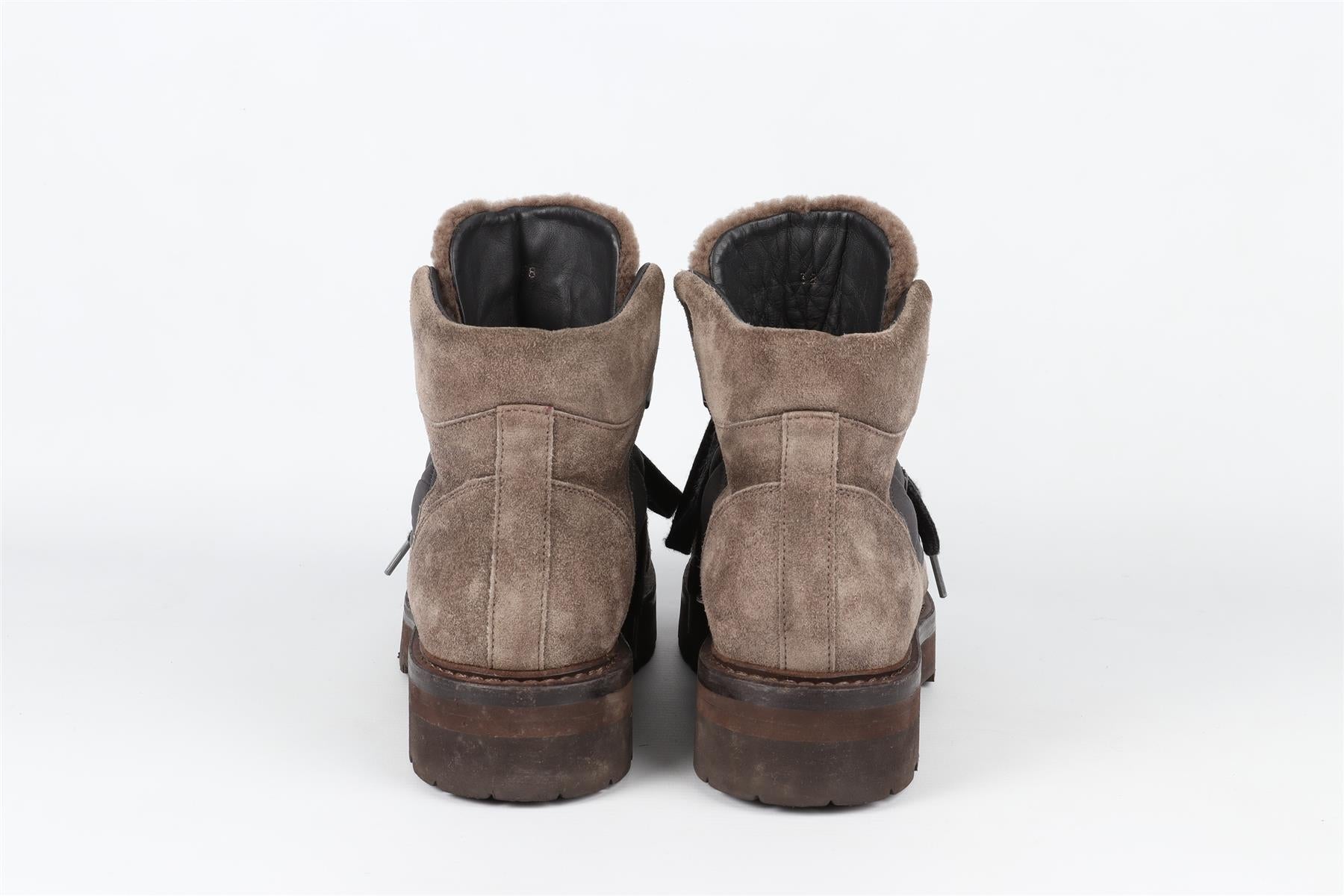 BRUNELLO CUCINELLI BROWN SUEDE ANKLE BOOTS EU 38 UK 5 US 8