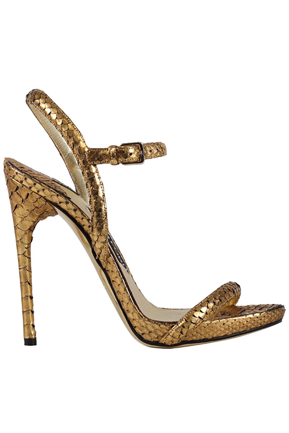 TOM FORD PYTHON AND LEATHER SANDALS EU 37.5 UK 4.5 US 7.5