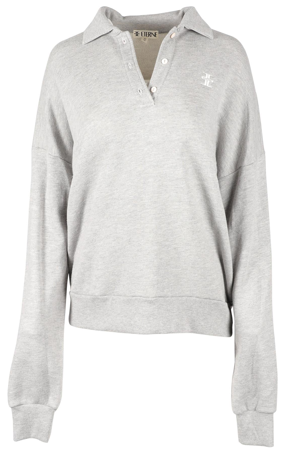 ÉTERNE GREY COTTON SWEATSHIRT XSMALL