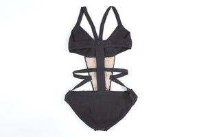 HERVE LEGER BLACK SWIMSUIT SMALL