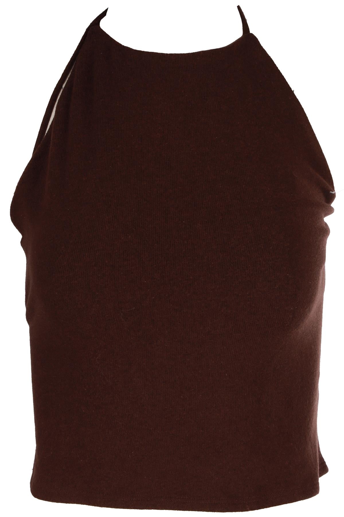 REFORMATION BROWN COTTON TOP SMALL