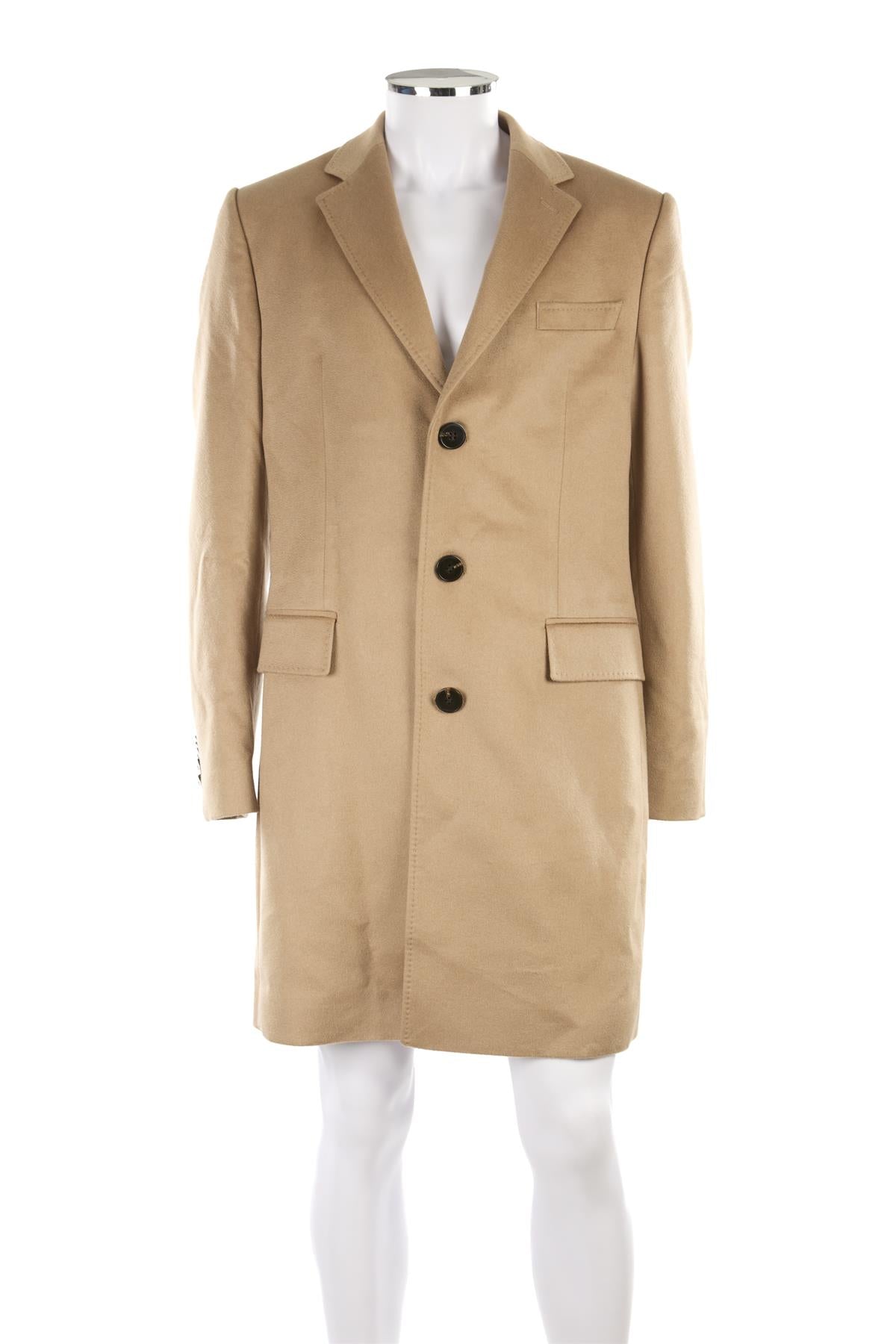 BOSS BEIGE MEN'S WOOL COAT UK/US 40 FR 50 IT 50