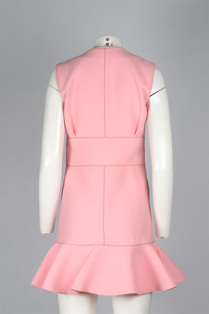 LOUIS VUITTON PINK 2015 CREPE MINI DRESS FR 38 UK 10