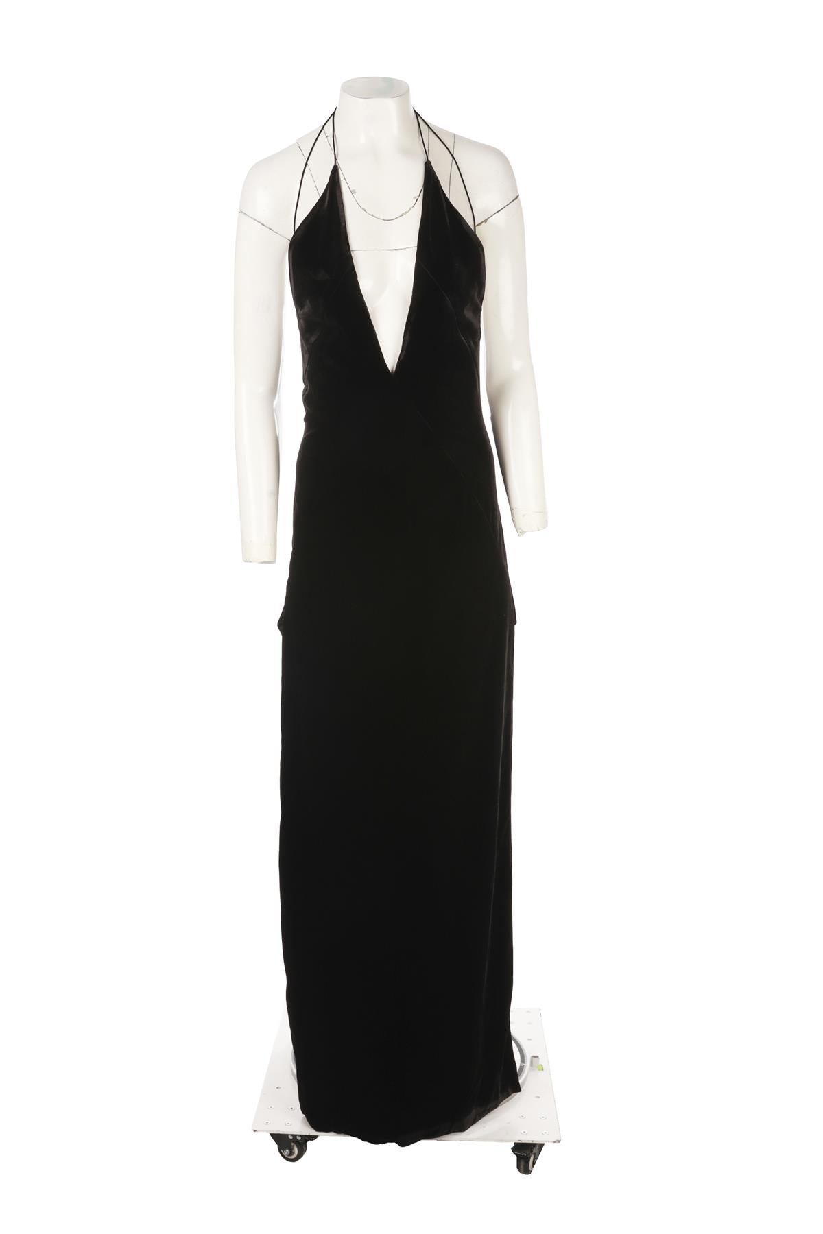 BLACK VELVET MAXI DRESS