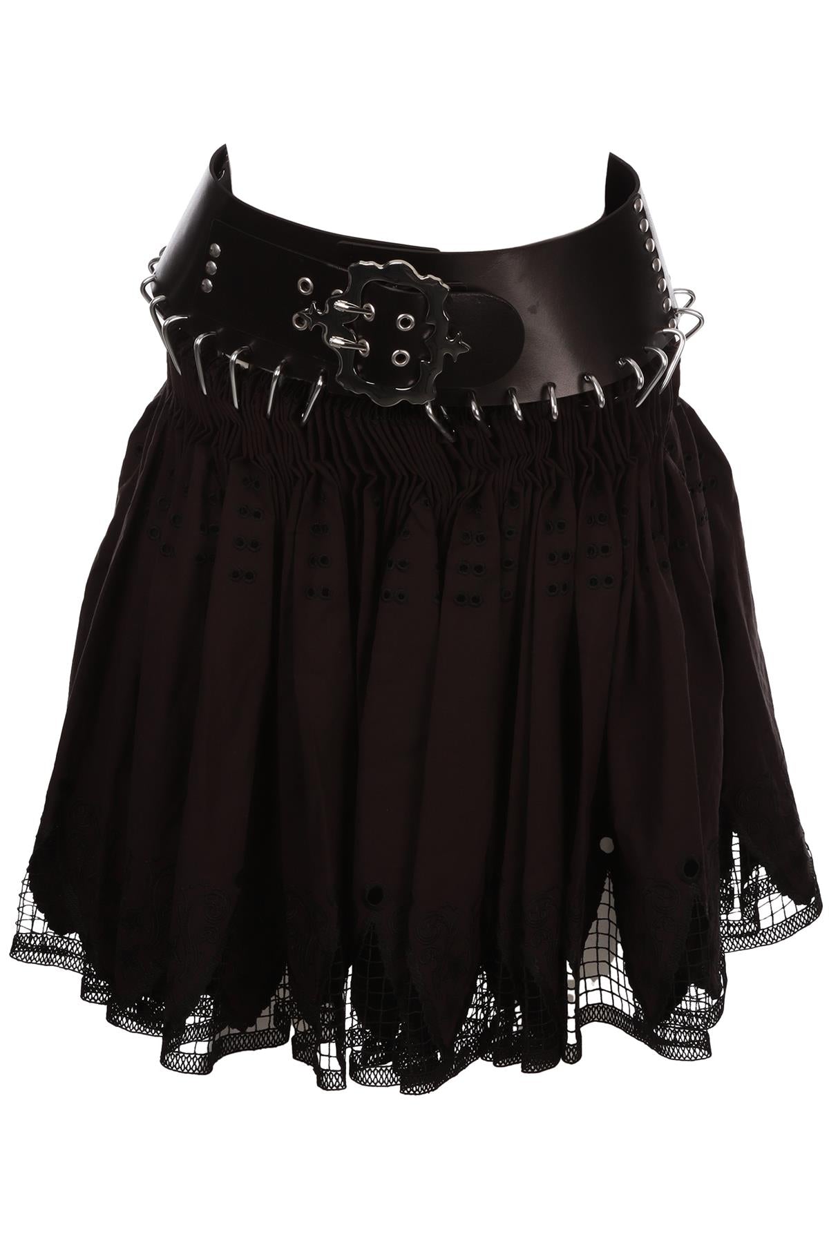 BLACK COTTON MINI SKIRT