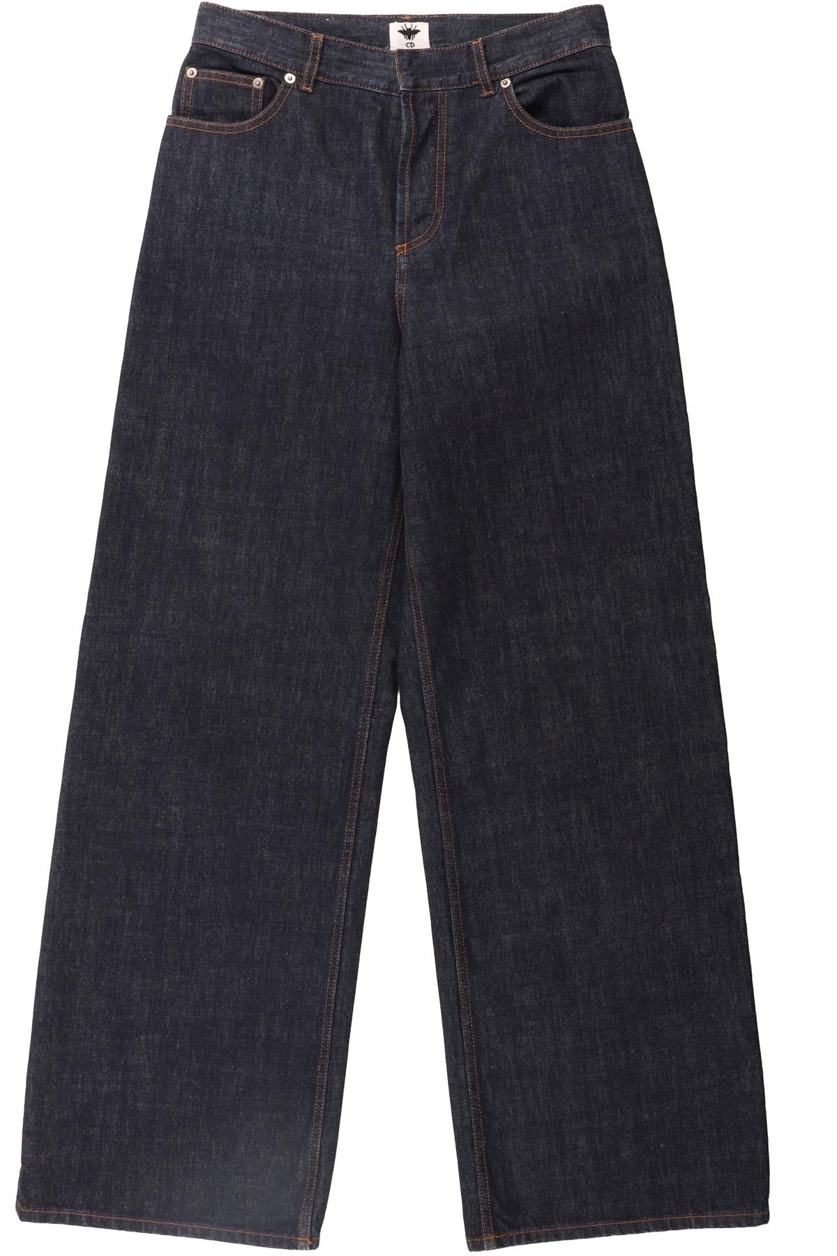CHRISTIAN DIOR BLUE HIGH RISE WIDE LEG JEANS FR 42 UK 14