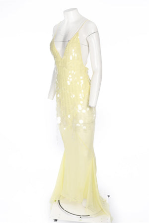 RAT & BOA YELLOW SILK MAXI DRESS SMALL