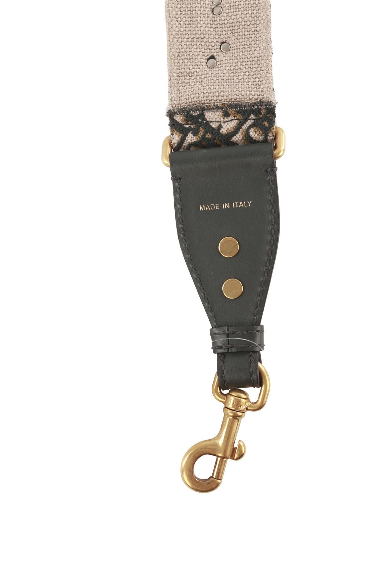CHRISTIAN DIOR GREEN OBLIQUE CANVAS BAG STRAP