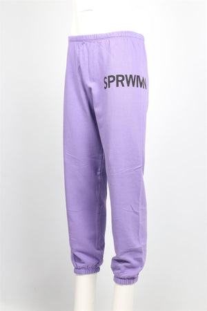 SPRWMN PURPLE COTTON TRACK PANTS SMALL