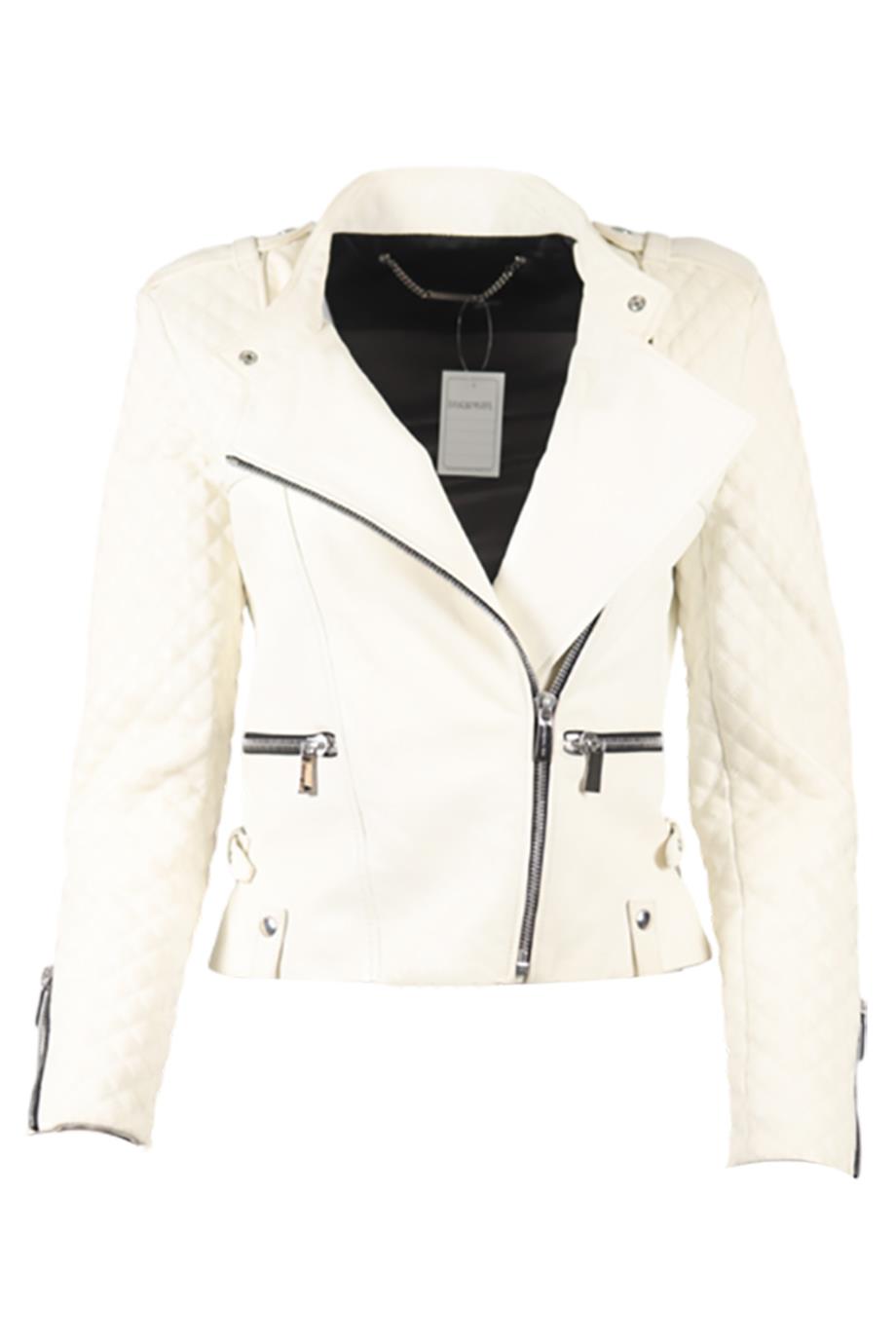 BARBARA BUI LEATHER BIKER JACKET FR 40 UK 12