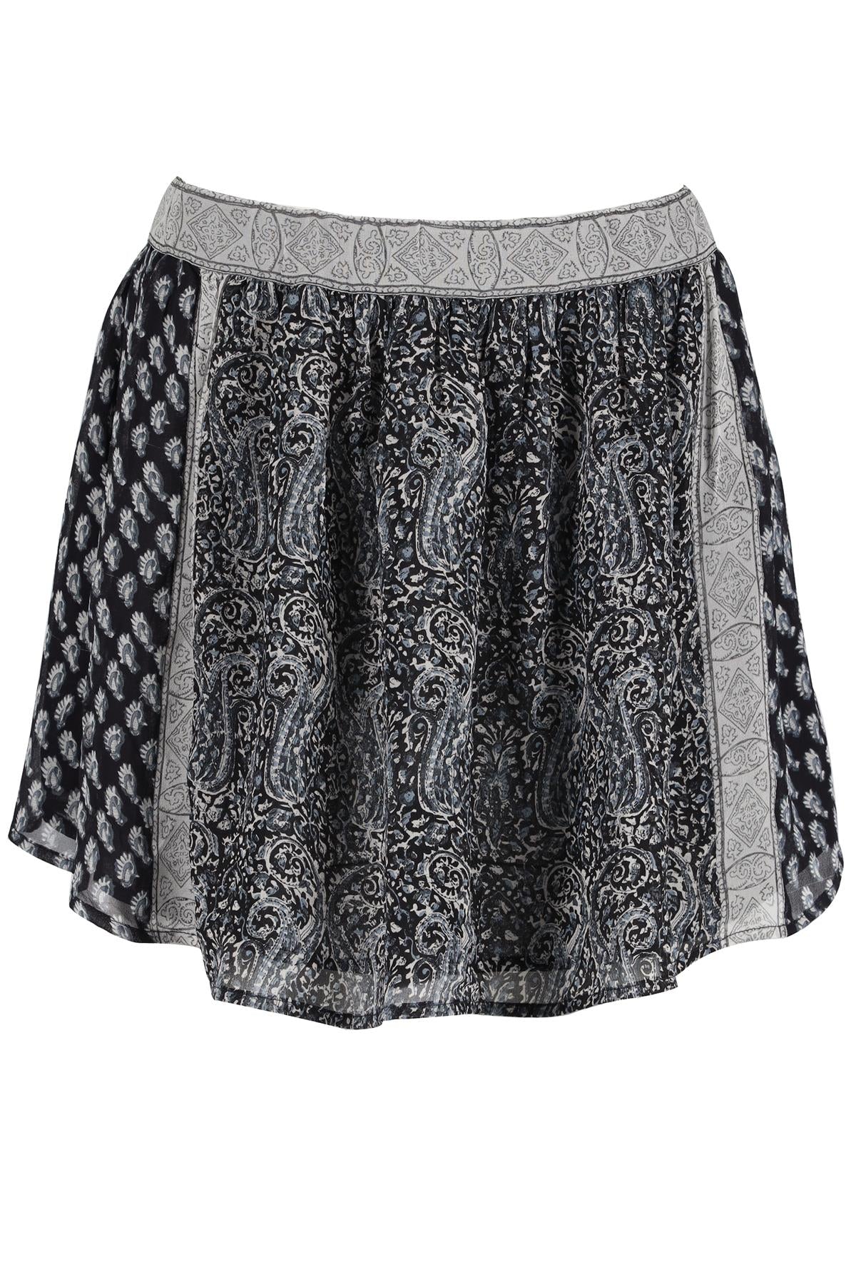 ULLA JOHNSON NAVY SILK MINI SKIRT US 4 UK 8