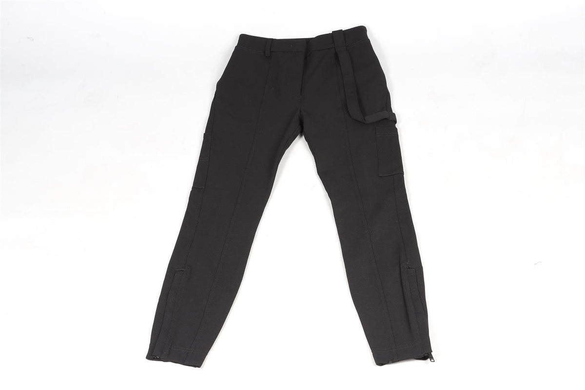 BURBERRY BLACK TWILL SKINNY PANTS UK 2