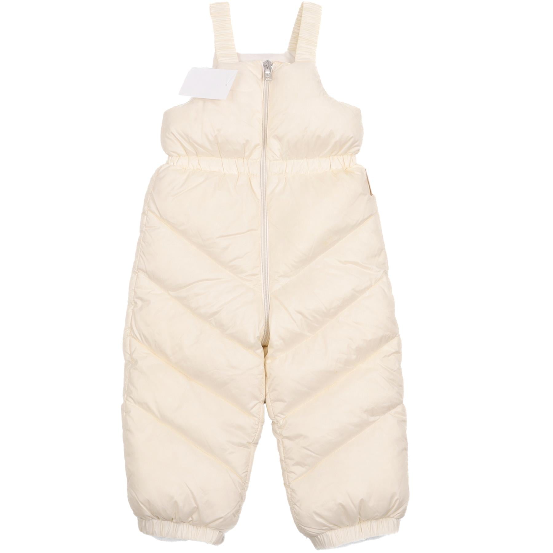 MONCLER WHITE BABY GIRLS SALOPETTES 12-18 MONTHS