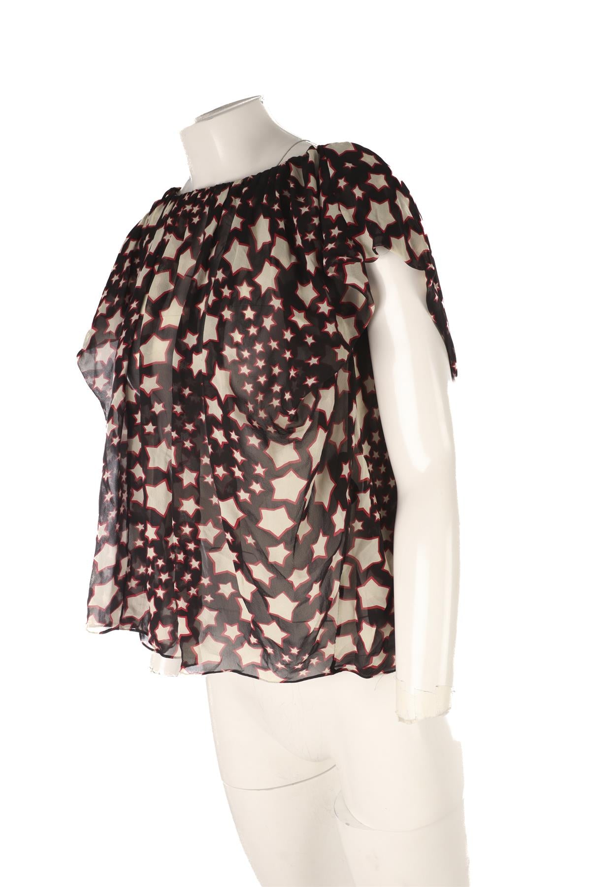 SAINT LAURENT BLACK SILK TOP FR 38 UK 10