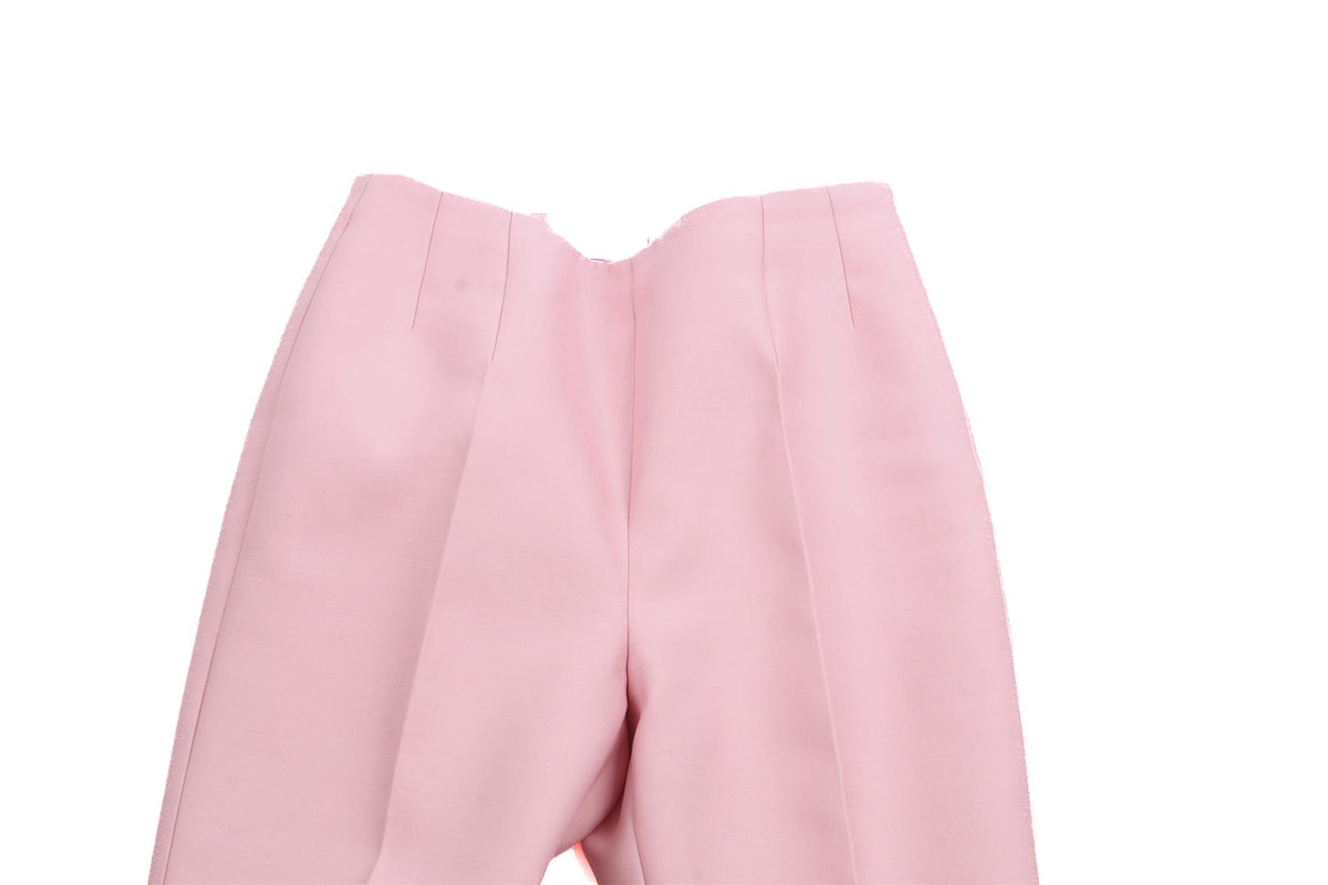 GABRIELA HEARST PINK WOOL TAPERED PANTS IT 38 UK 6