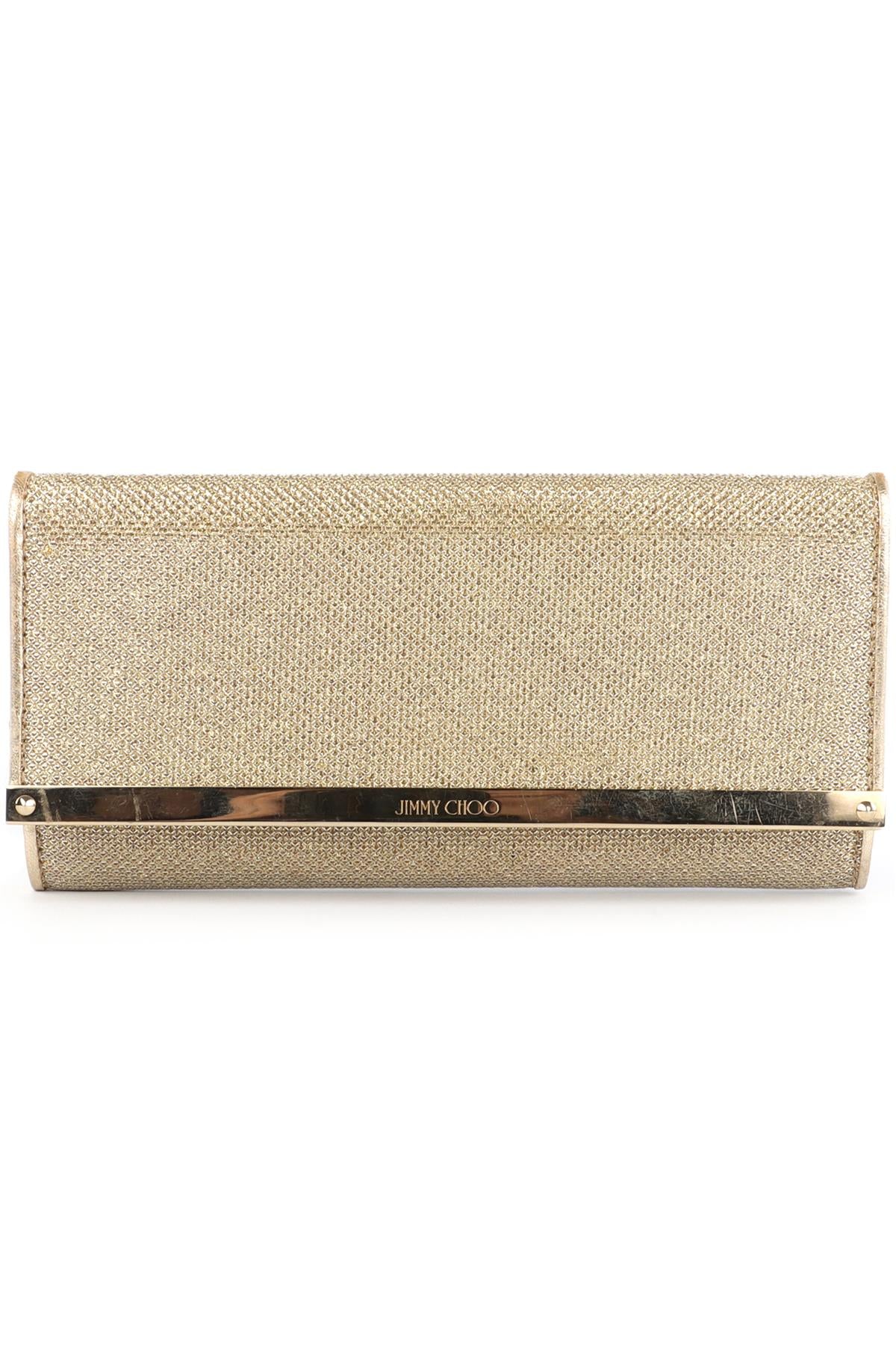 JIMMY CHOO GOLD FABRIC CLUTCH