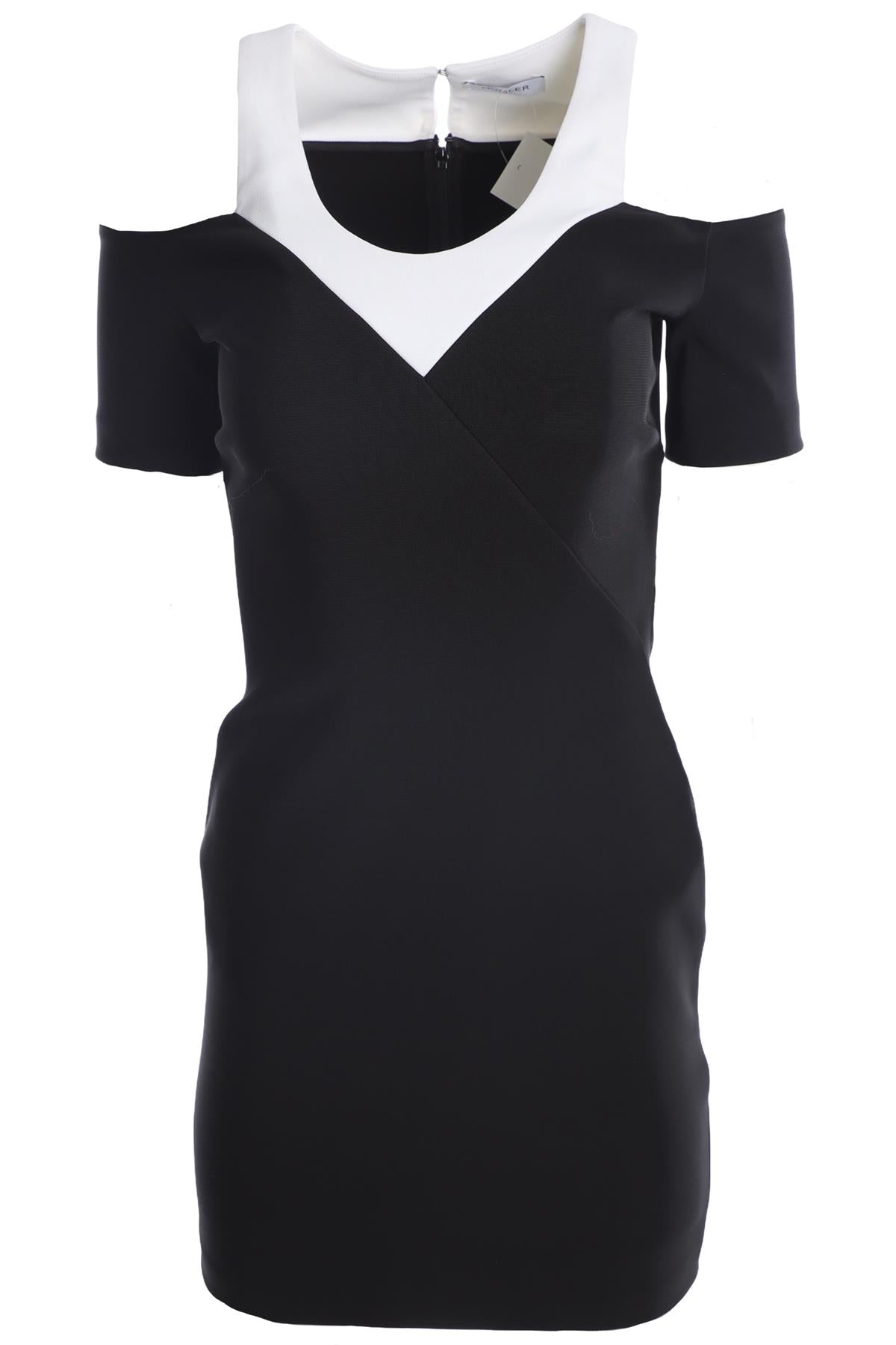 MUGLER BLACK CREPE MINI DRESS IT 38 UK 6
