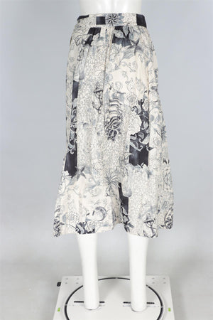 ETRO ECRU COTTON MIDI SKIRT IT 40 UK 8