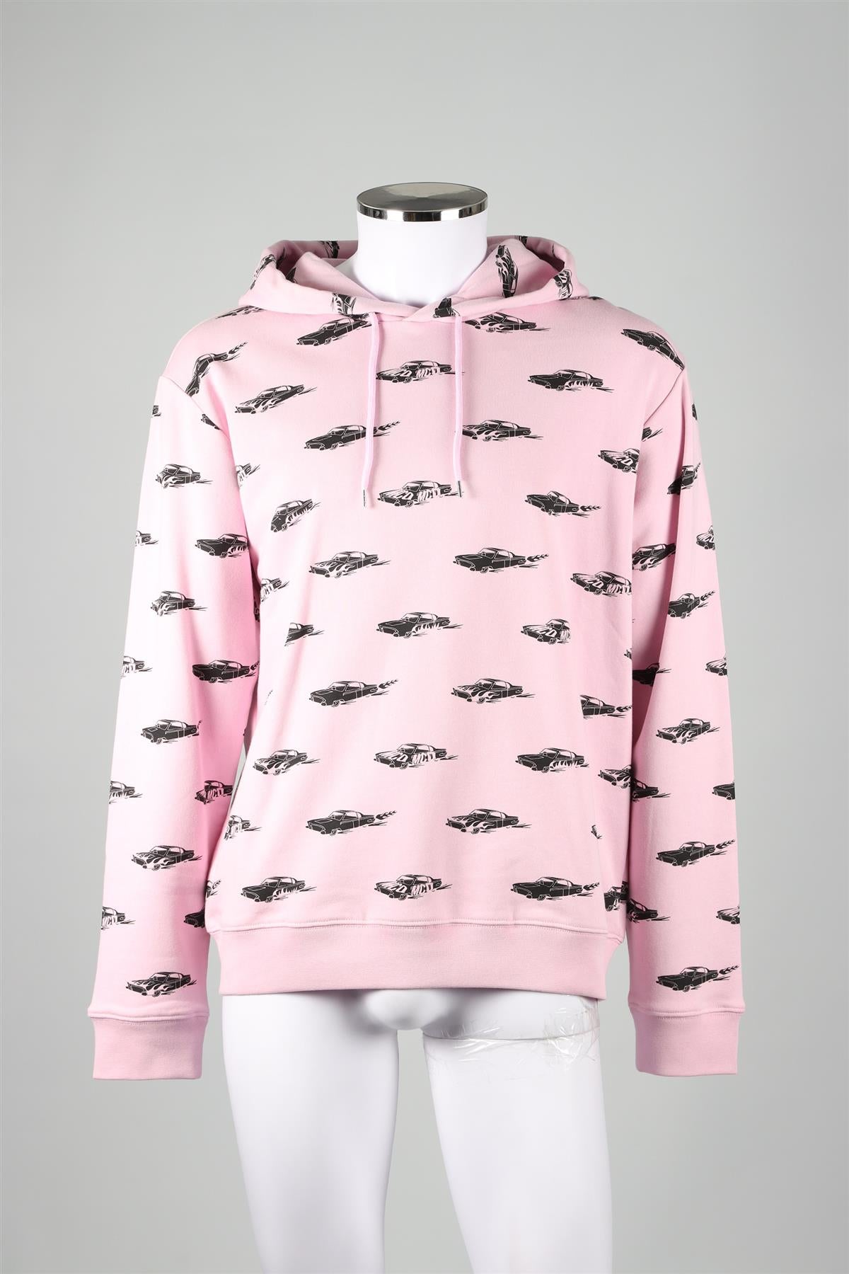 MCQ PINK MEN'S COTTON HOODIE LARGE