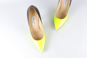 JIMMY CHOO YELLOW LEATHER PUMPS EU 40 UK 7 US 10