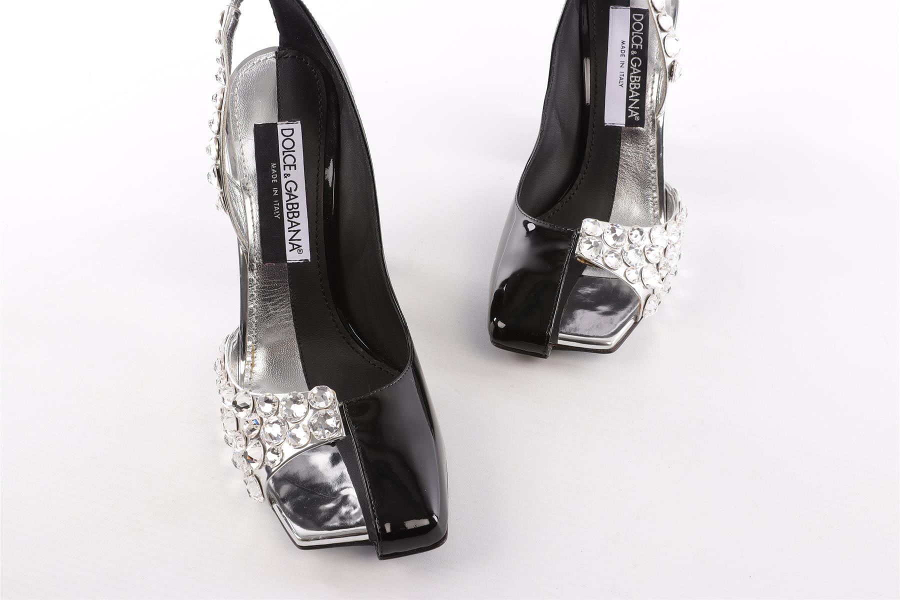 DOLCE & GABBANA BLACK LEATHER PUMPS EU 38.5 UK 5.5 US 8.5