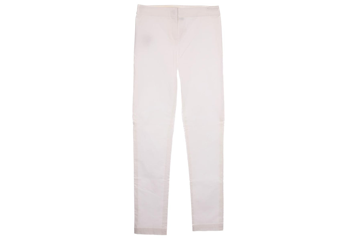 FENDI WHITE VINTAGE COTTON STRAIGHT LEG PANTS IT 38 UK 6