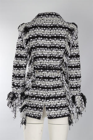 CHANEL BLACK 2014 TULLE JACKET FR 38