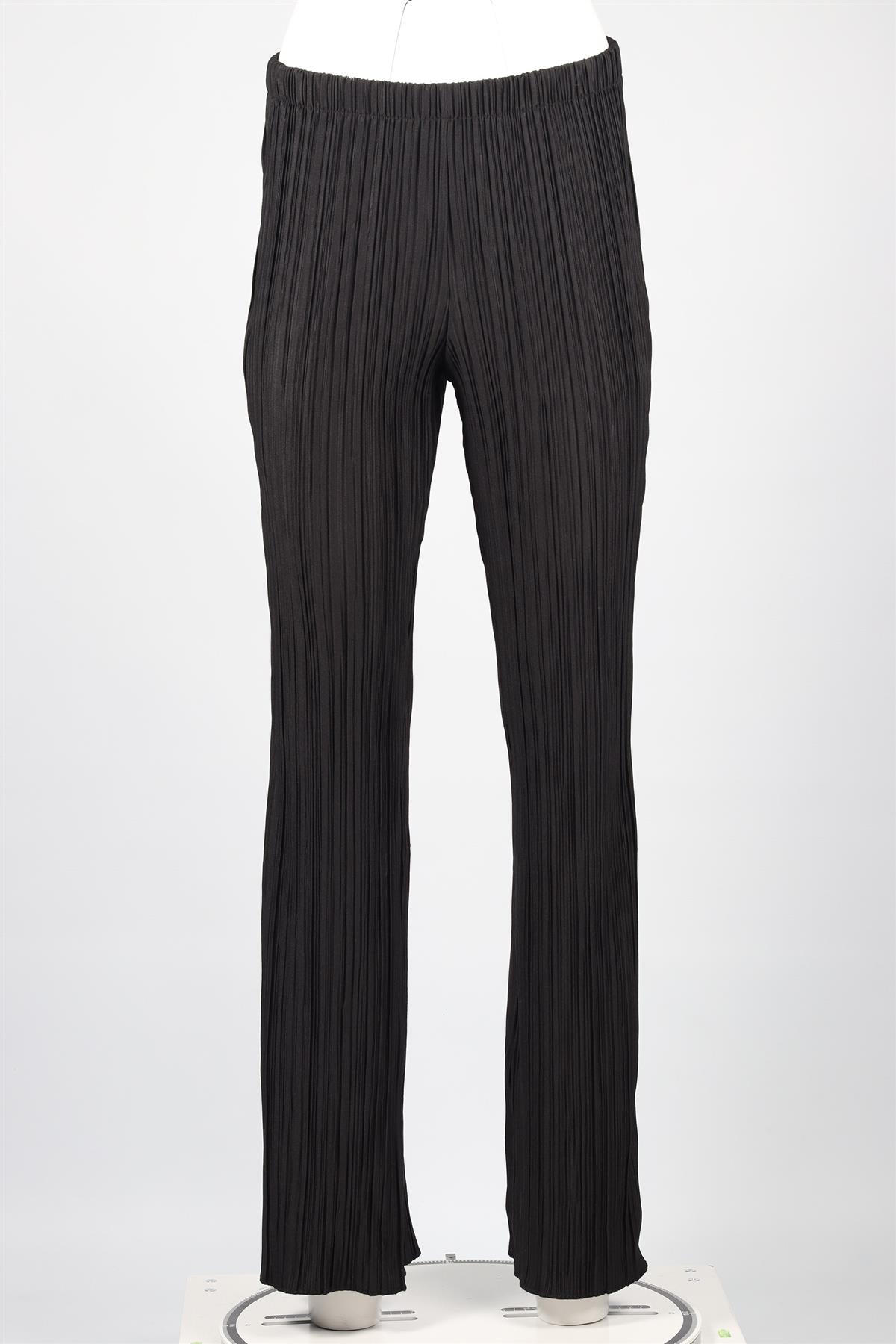 ANINE BING BLACK SATIN STRAIGHT LEG PANTS SMALL