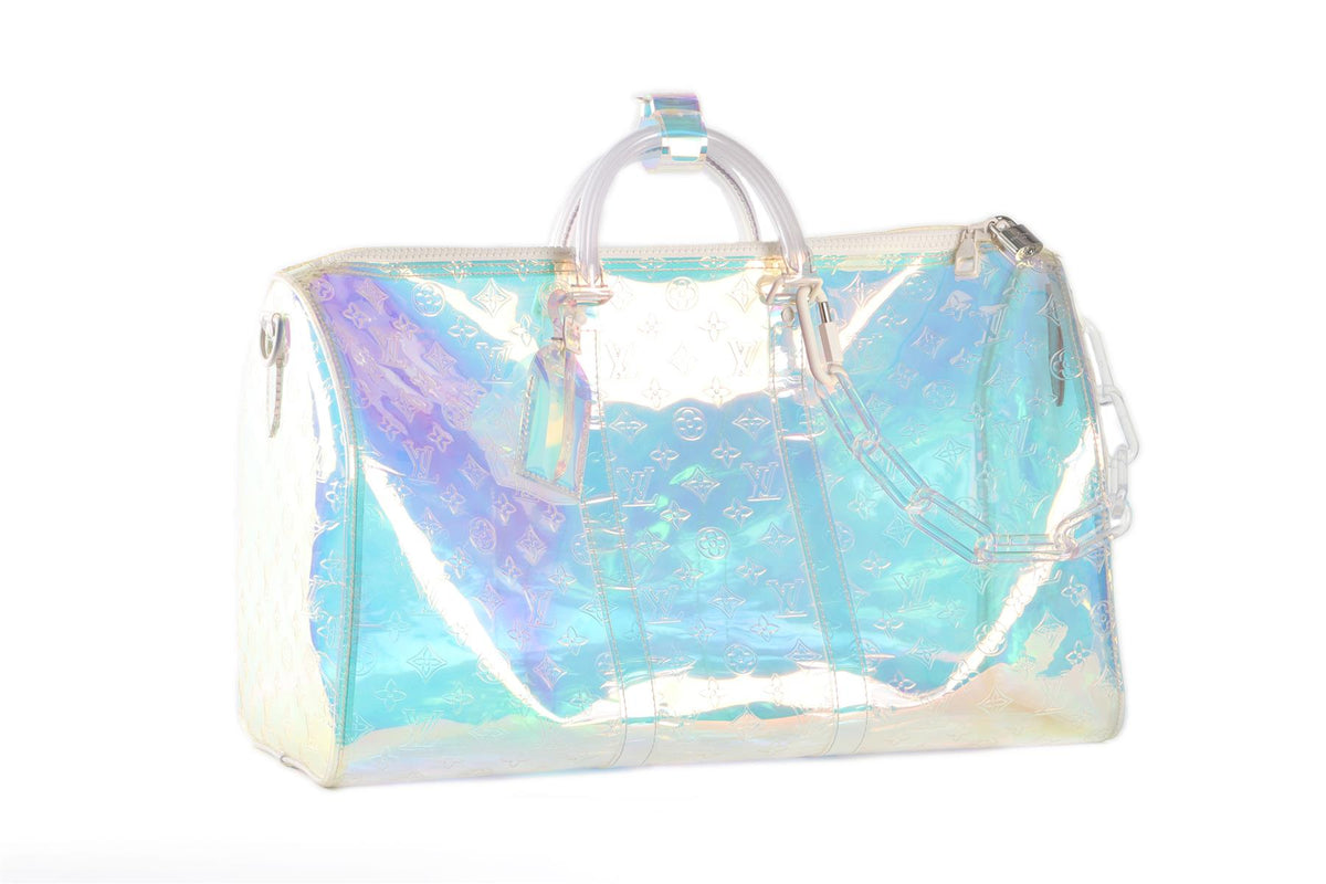 LOUIS VUITTON MULTI 2019 KEEPALL BANDOULIÈRE 50 PRISM MONOGRAM PVC TRAVEL BAG