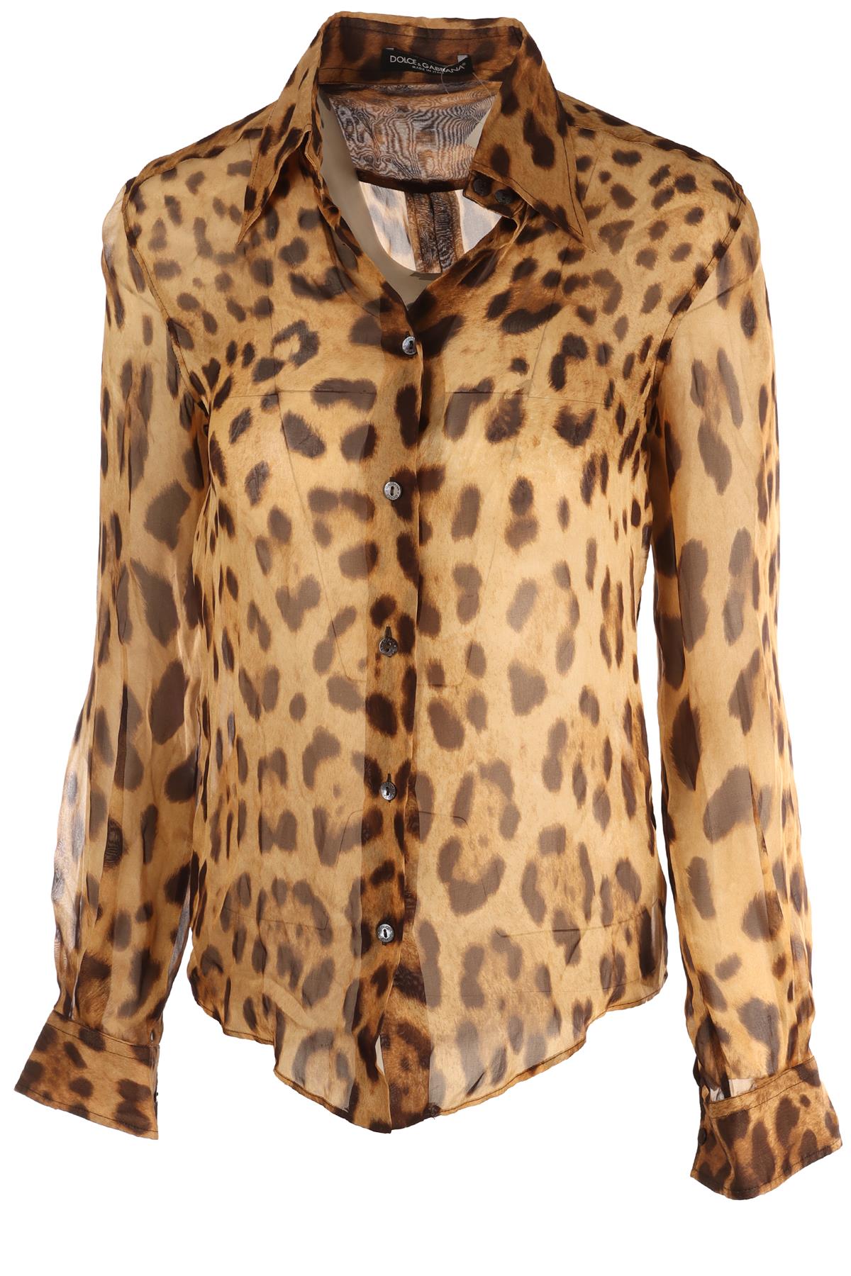 DOLCE & GABBANA BROWN SILK SHIRT IT 38 UK 6
