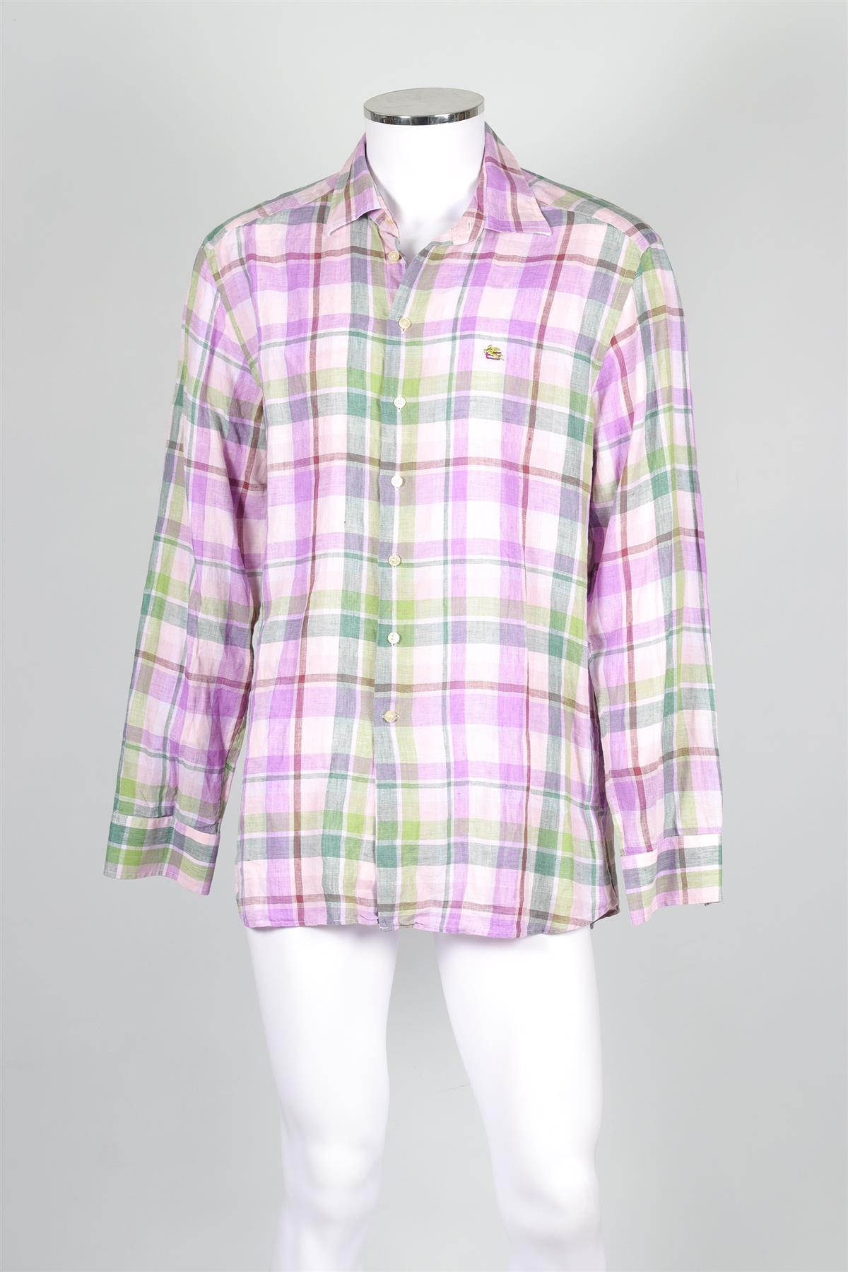 ETRO PINK MEN'S LINEN SHIRT IT 44 UK/US CHEST 34