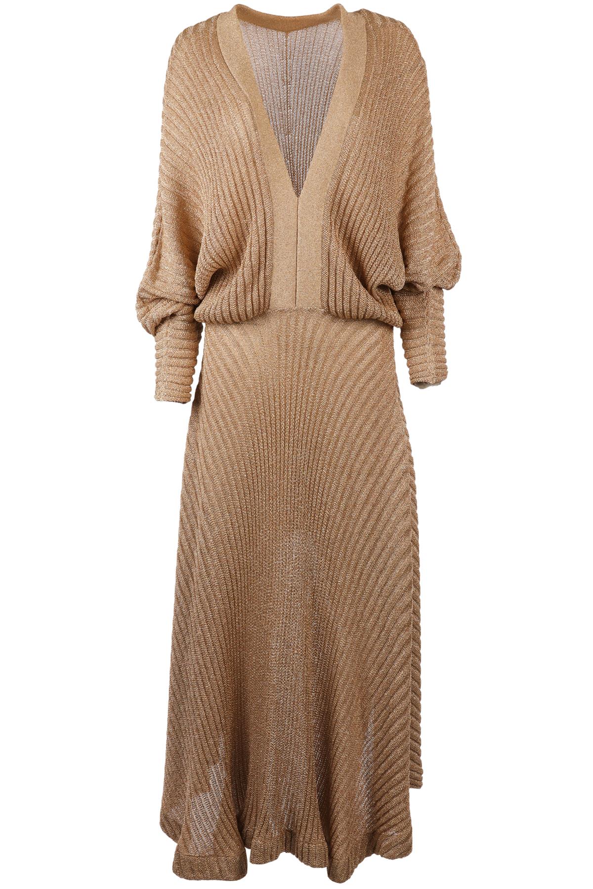 CHLOÉ GOLD KNIT MAXI DRESS SMALL