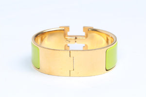 HERMÈS GREEN 2007 CLIC CLAC H 20 MM ENAMEL BRACELET 16 CM