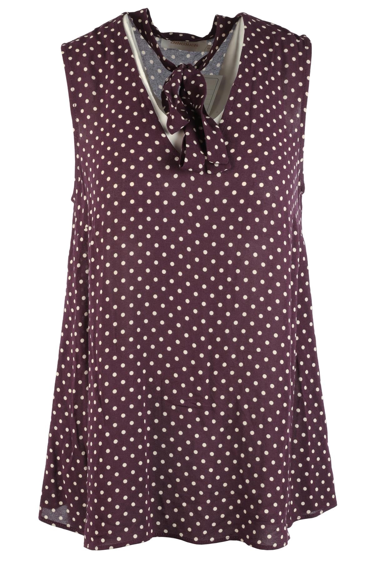 ZIMMERMANN PURPLE CREPE TOP UK 8