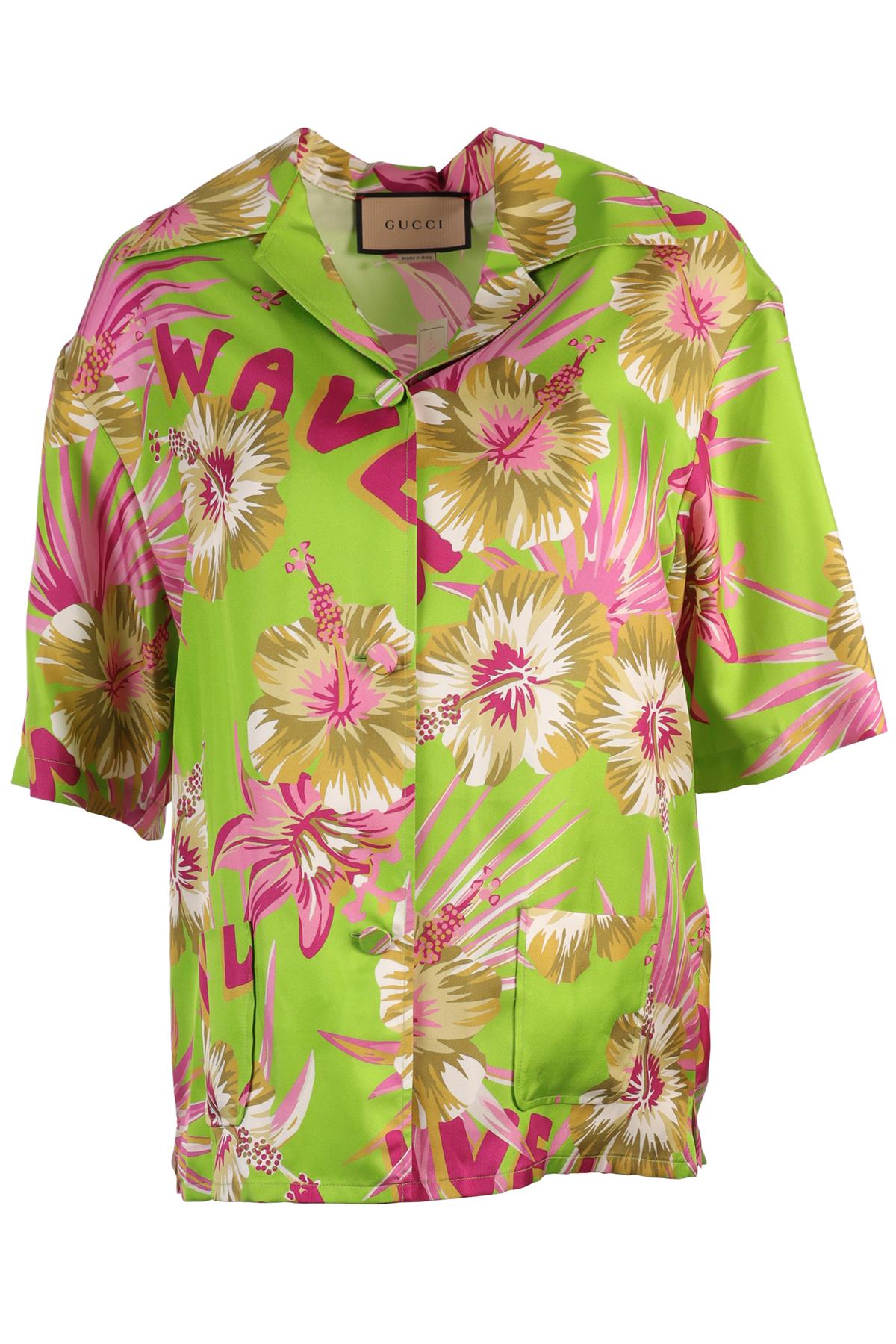 GUCCI GREEN SILK SHIRT IT 42 UK 10