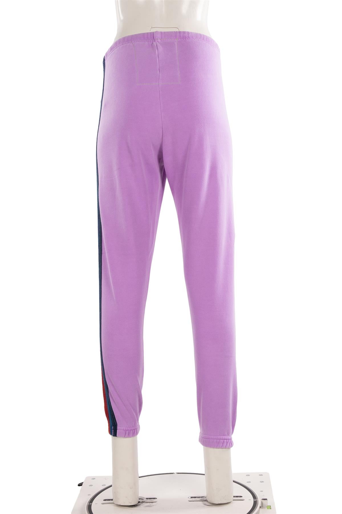 AVIATOR NATION PURPLE COTTON TRACK PANTS XSMALL