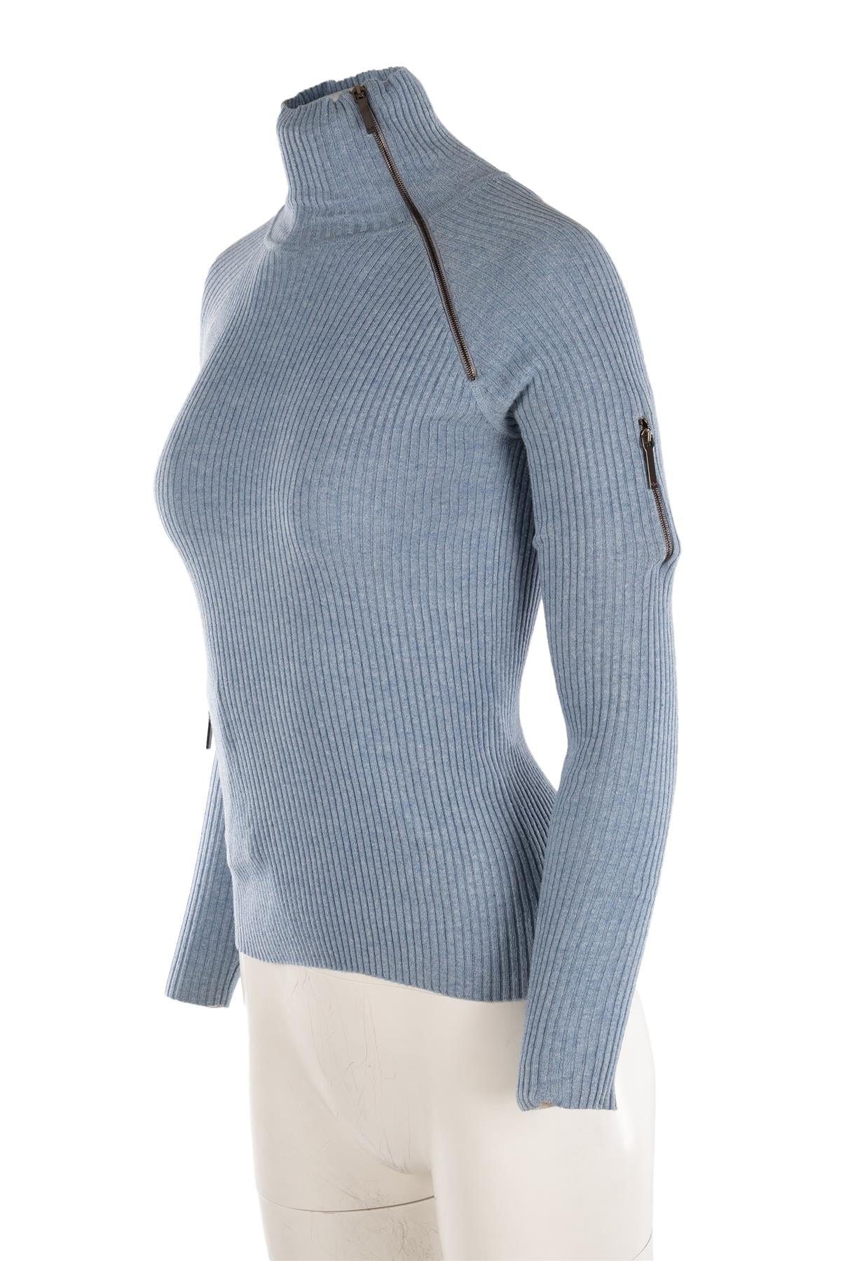 CHRISTIAN DIOR BLUE KNIT SWEATER FR 36 UK 8