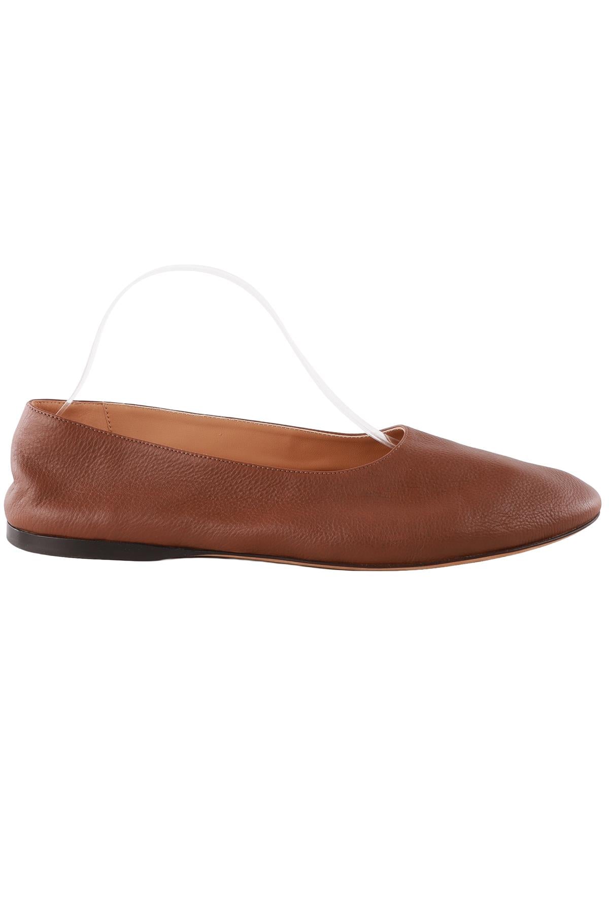 THE ROW BROWN LEATHER BALLET FLATS EU 39 UK 6 US 9